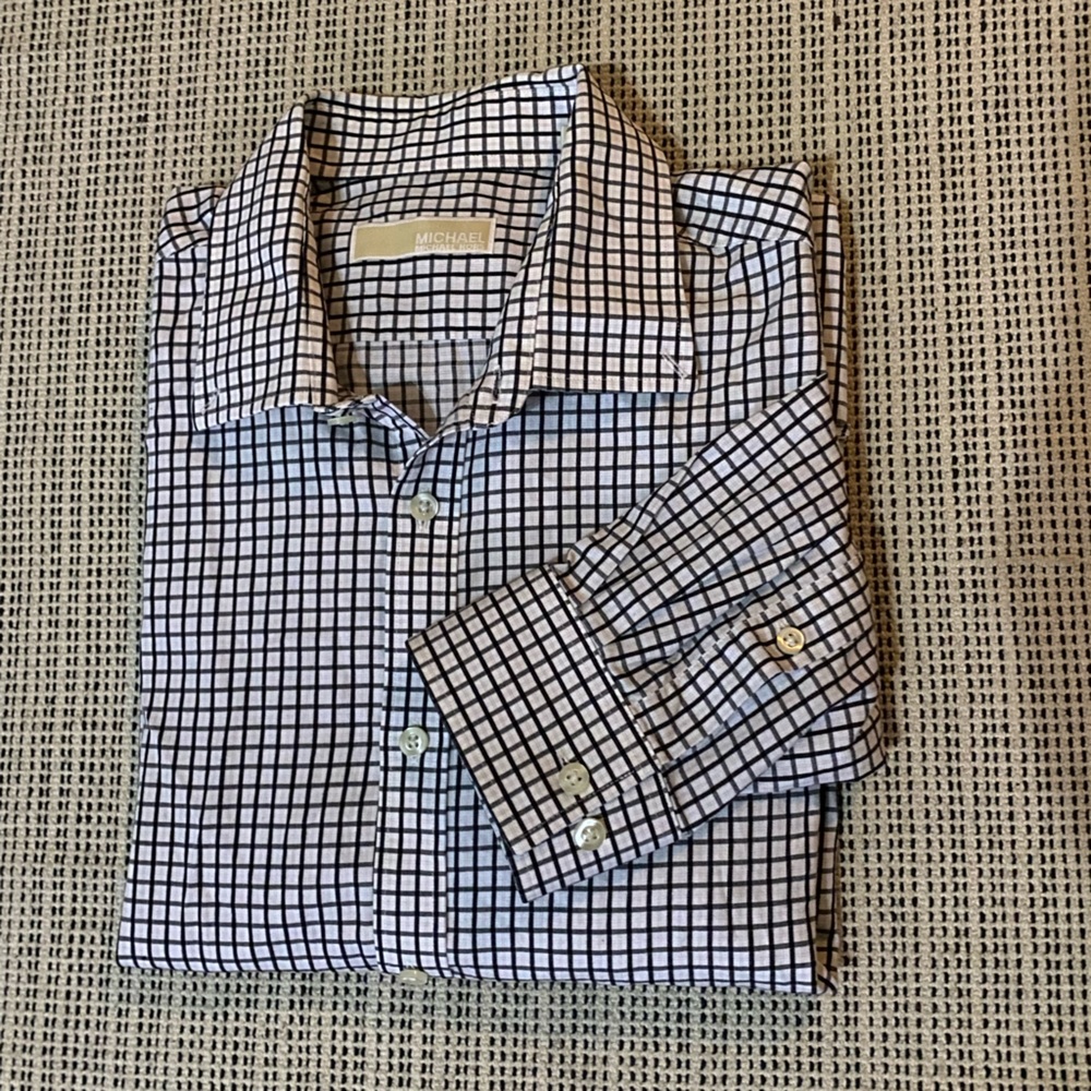 Michael Kors men shirt color black/white size 17.5 34/35